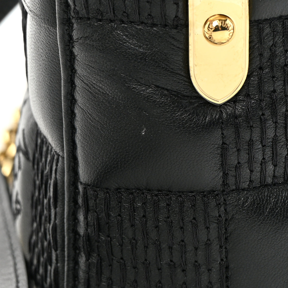 Louis Vuitton Lambskin Damier Quilt Troca MM Black 12 of 13