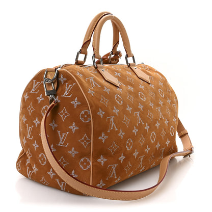 Louis Vuitton Nubuck Calf Monogram Speedy P9 Bandouliere 40 Camel 3 of 12