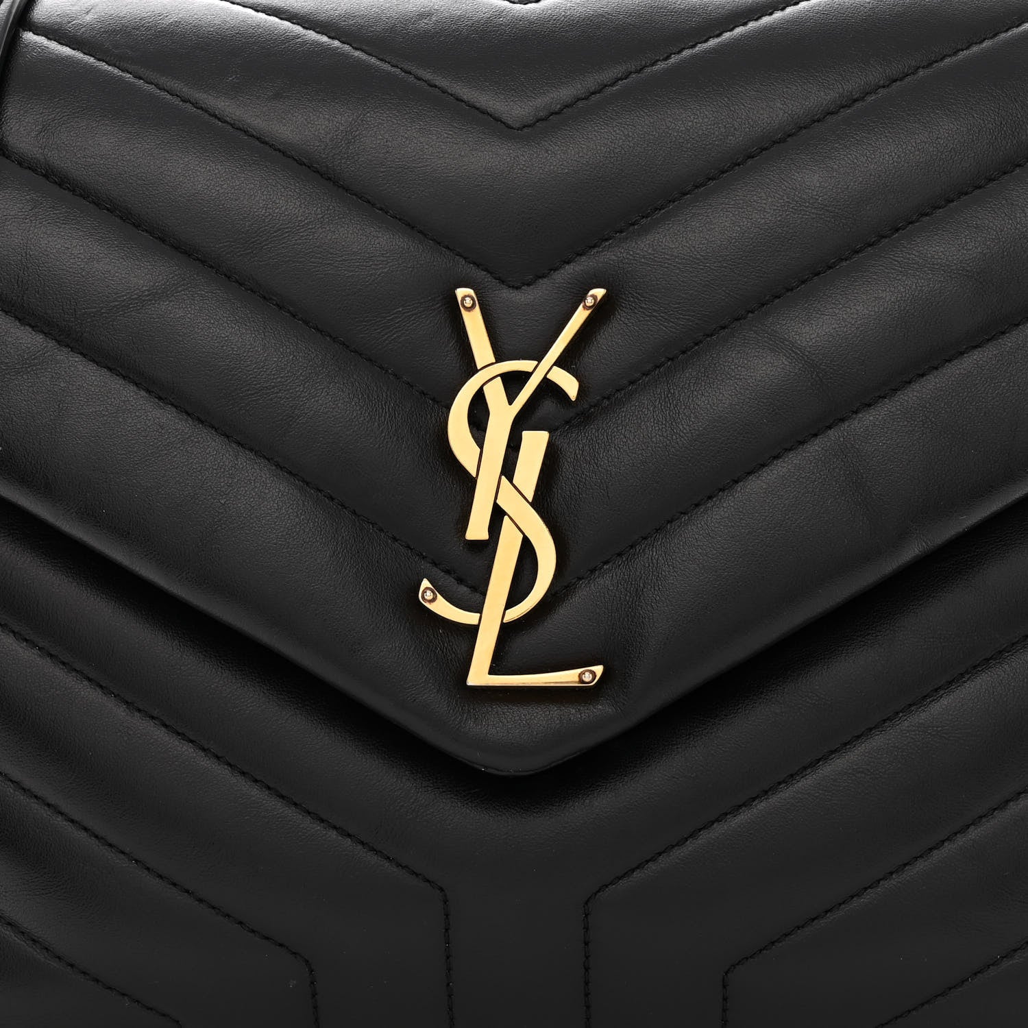 Saint Laurent Calfskin Y Quilted Monogram Medium Loulou Chain Satchel Black 9 of 15