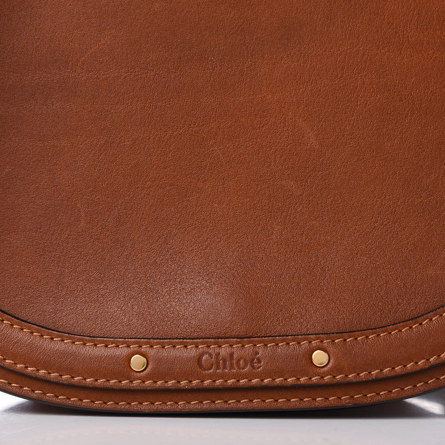 Calfskin Suede Medium Nile Bracelet Bag Caramel
