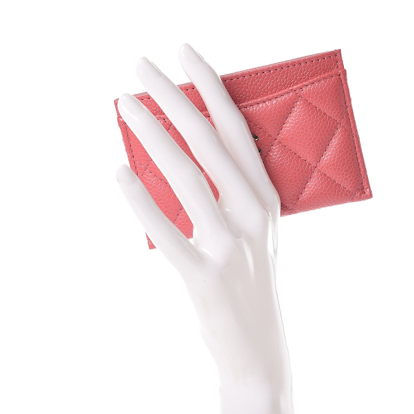 Caviar Quilted Card Holder Pink