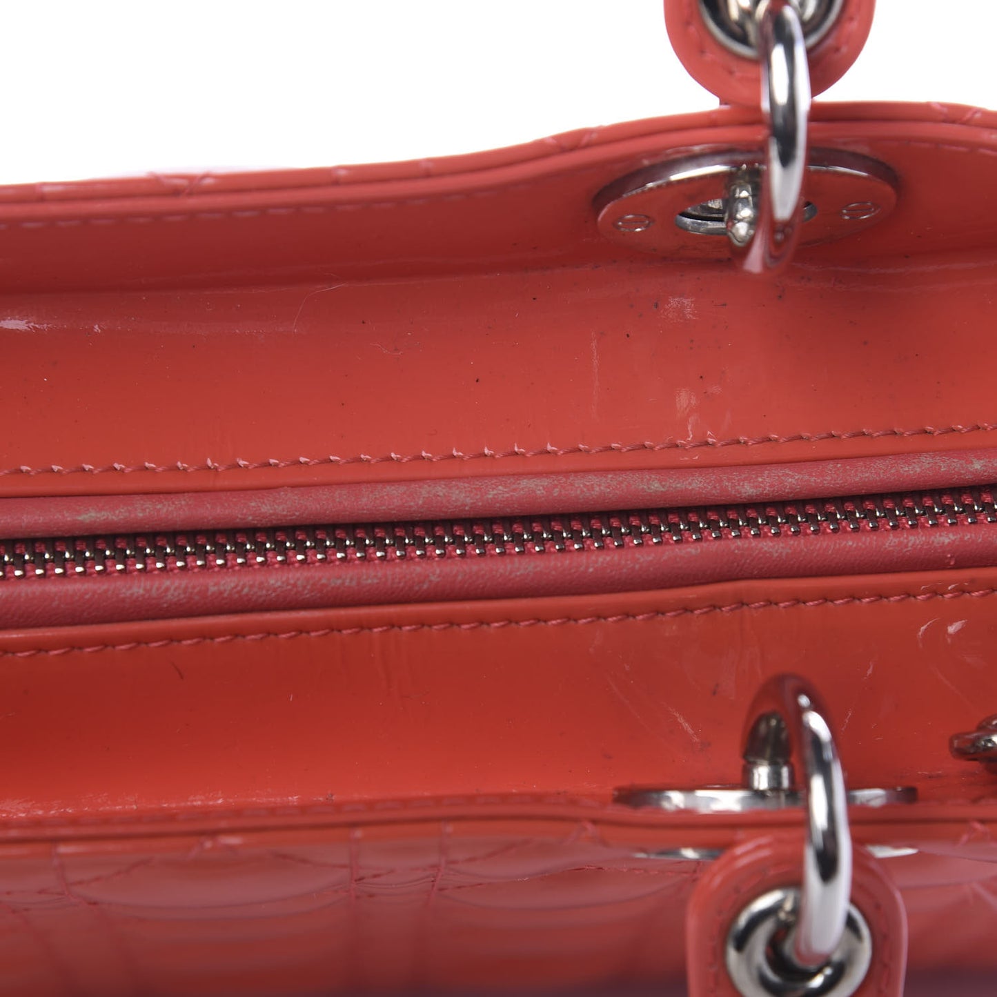 Patent Cannage Large Lady Dior Light Coral