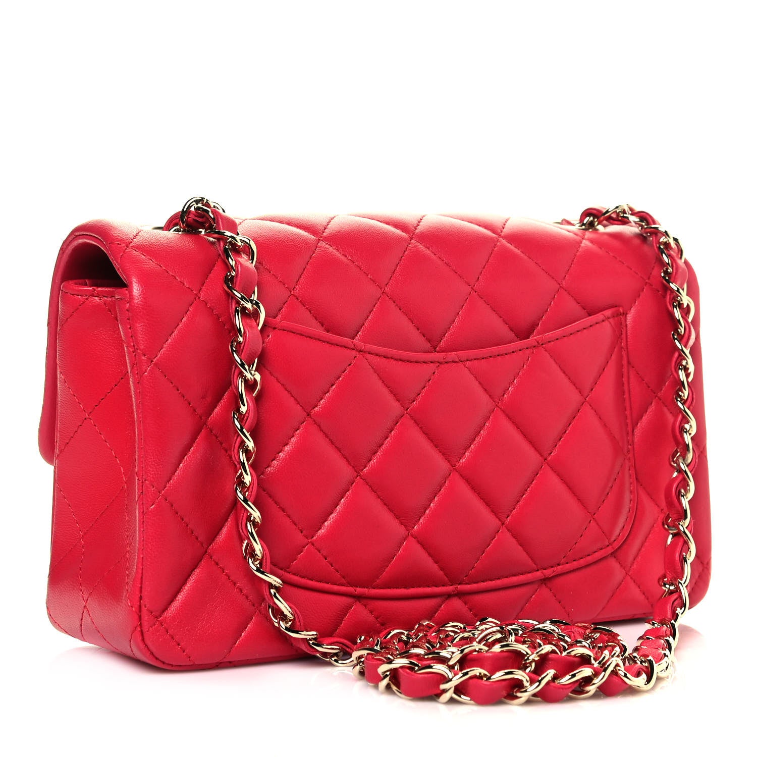 Chanel Lambskin Quilted Mini Rectangular Flap Red 3 of 9