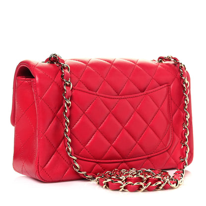 Chanel Lambskin Quilted Mini Rectangular Flap Red 3 of 9