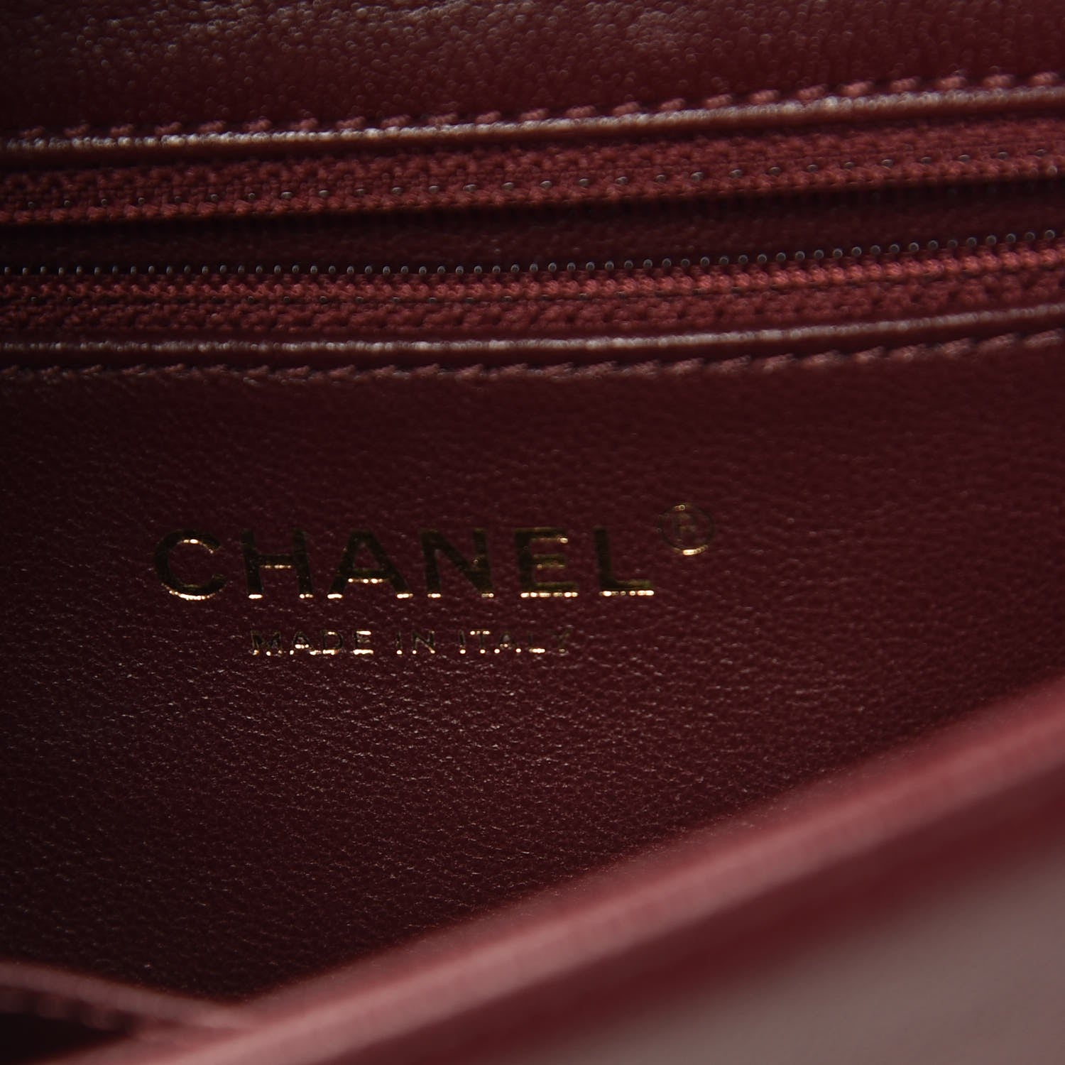 Chanel Shiny Sheepskin Chevron Quilted Mini Collar and Tie Flap Burgundy 6 of 8