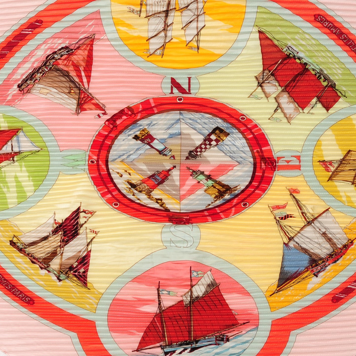 Silk Plisse Belles Amures Scarf 90