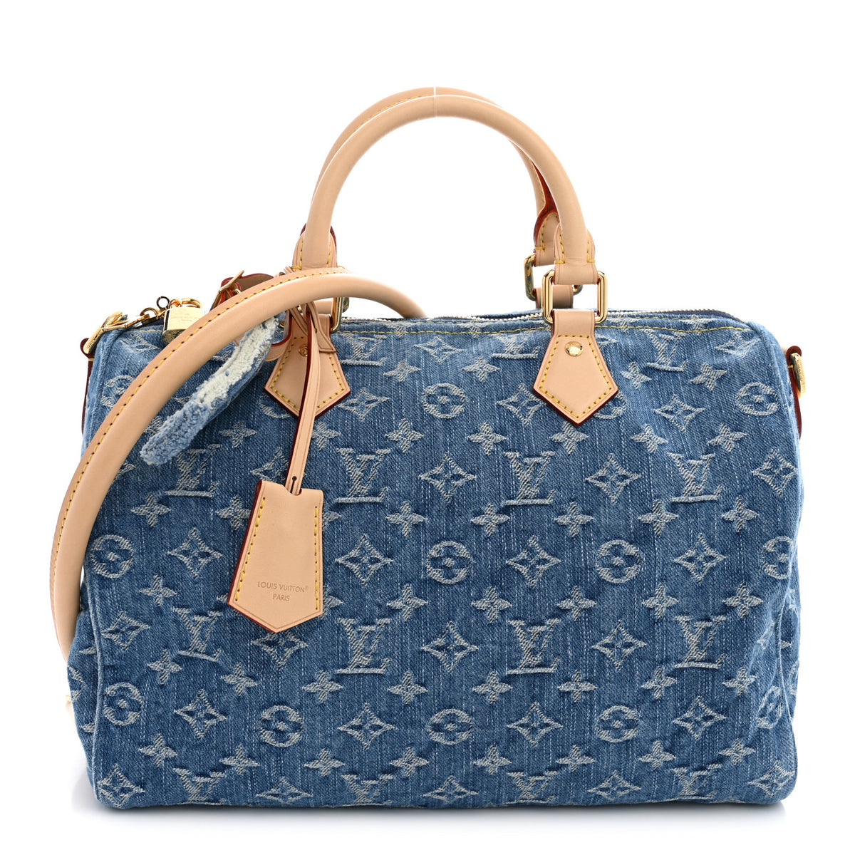 Louis Vuitton Monogram Denim Speedy Soft 30 Blue 1 of 10
