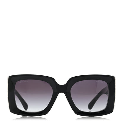 Chanel Acetate Rectangle Sunglasses 5435 Black 2 of 9