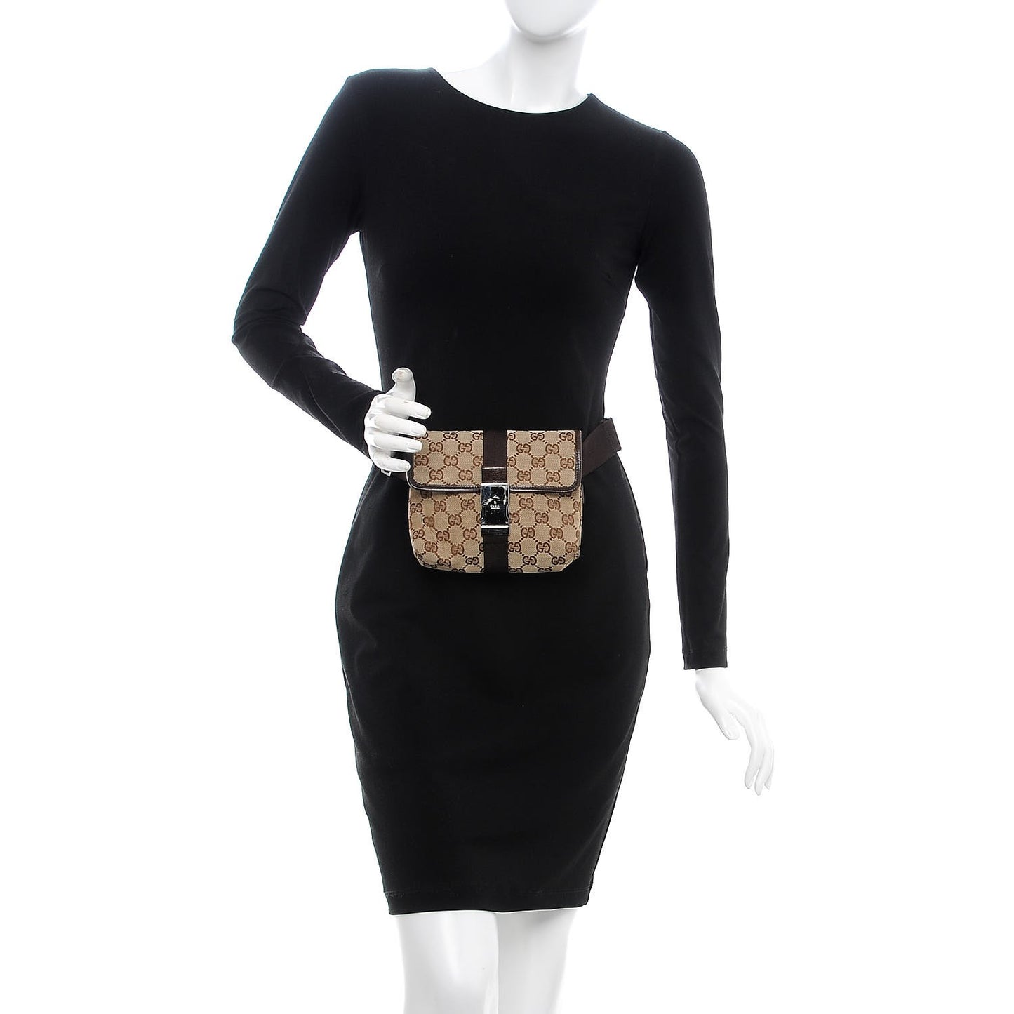 Monogram Waist Pouch Bag Dark Brown