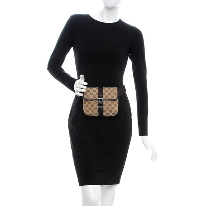 Gucci Monogram Waist Pouch Bag Dark Brown 2 of 7