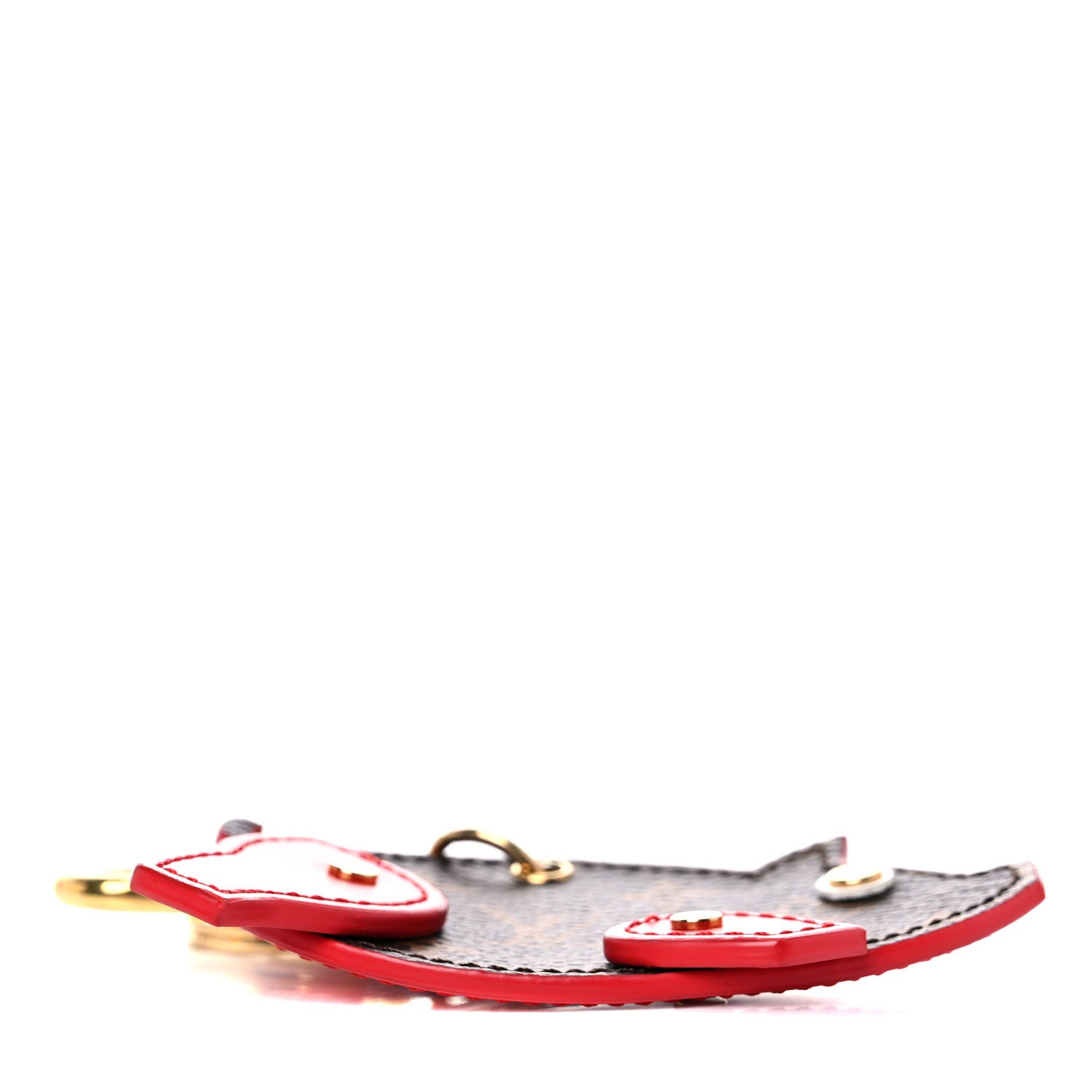 Louis Vuitton Calfskin Monogram Pig Bag Charm Key Holder Rouge 4 of 6