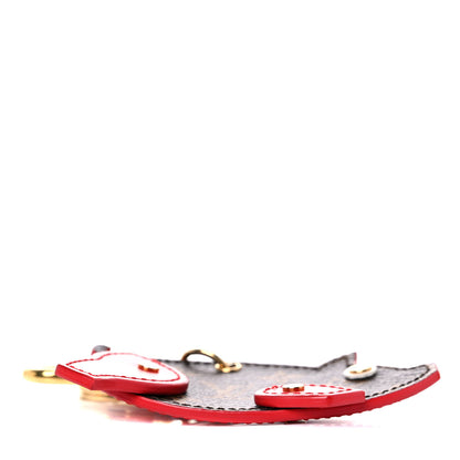 Louis Vuitton Calfskin Monogram Pig Bag Charm Key Holder Rouge 4 of 6