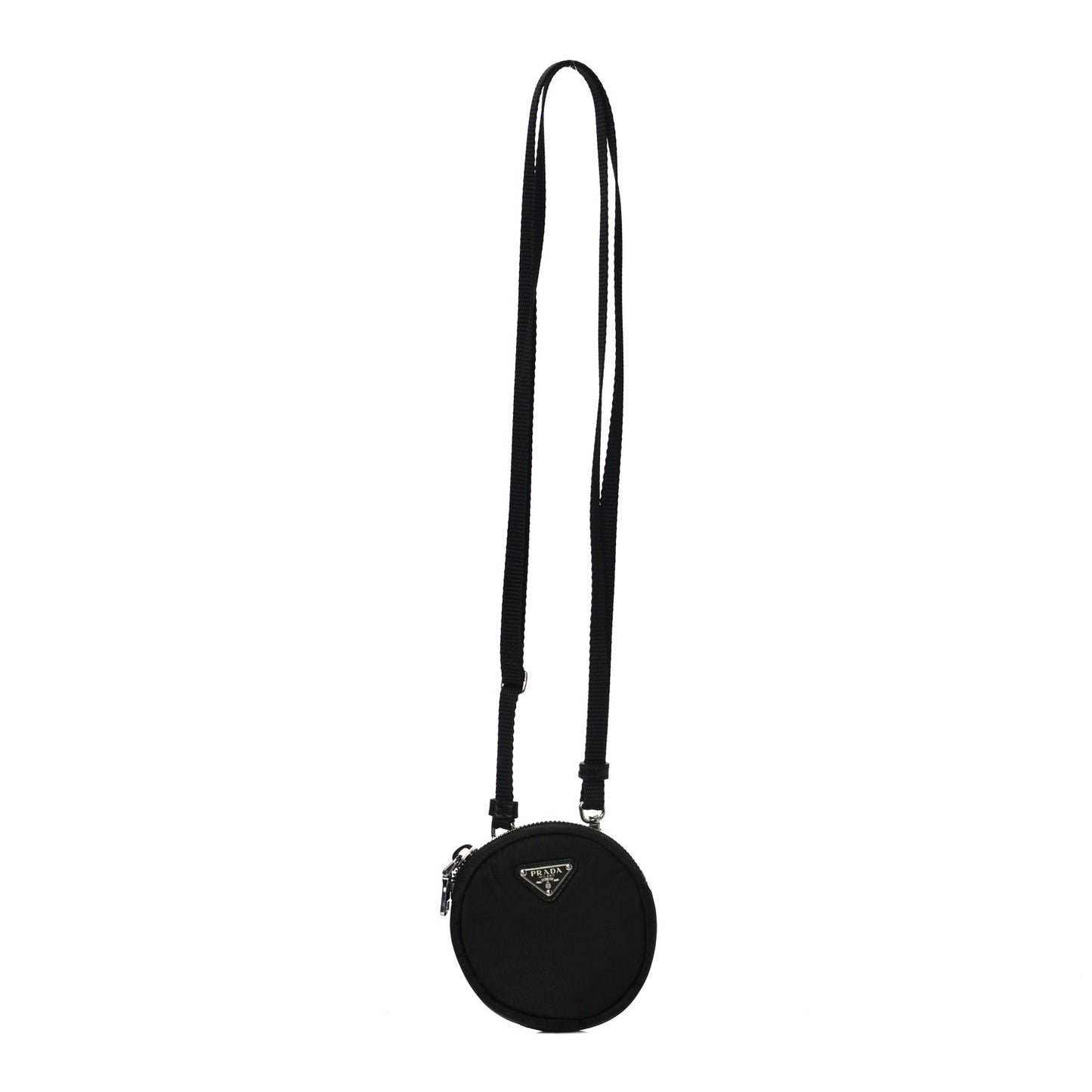 Nylon Mini Round Coin Purse Black