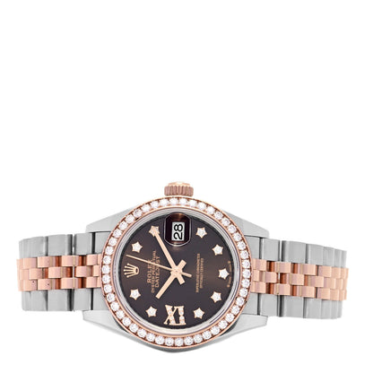 Rolex Stainless Steel 18K Everose Gold Diamond 28mm Oyster Perpetual Datejust Watch Chocolate 279381RBR 2 of 5
