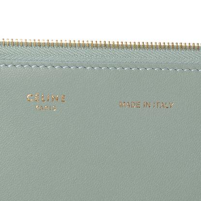 Celine Plastic Bag with Cloudy Lambskin Solo Zip Pouch Clutch Celadon 12 of 16