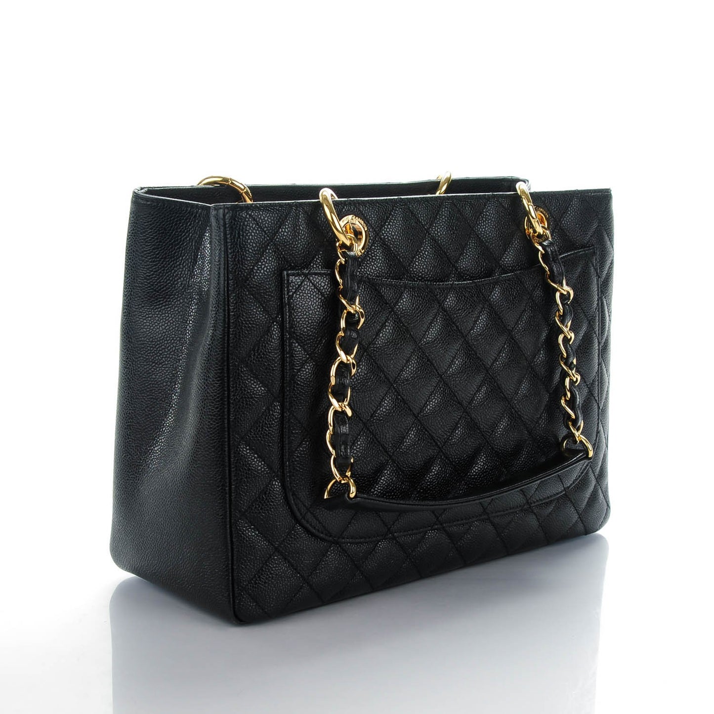 Caviar Quilted Grand Shopping Tote GST Black