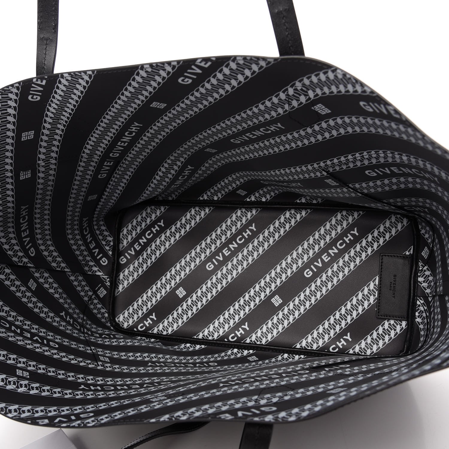 Givenchy Smooth Calfskin Wing Shopper Tote Black White 5 of 10