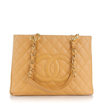 Chanel Caviar Quilted Grand Shopping Tote GST Beige 1 of 10