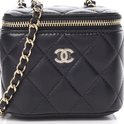 Chanel Lambskin Quilted Mini Vanity Case With Chain Black 8 of 11