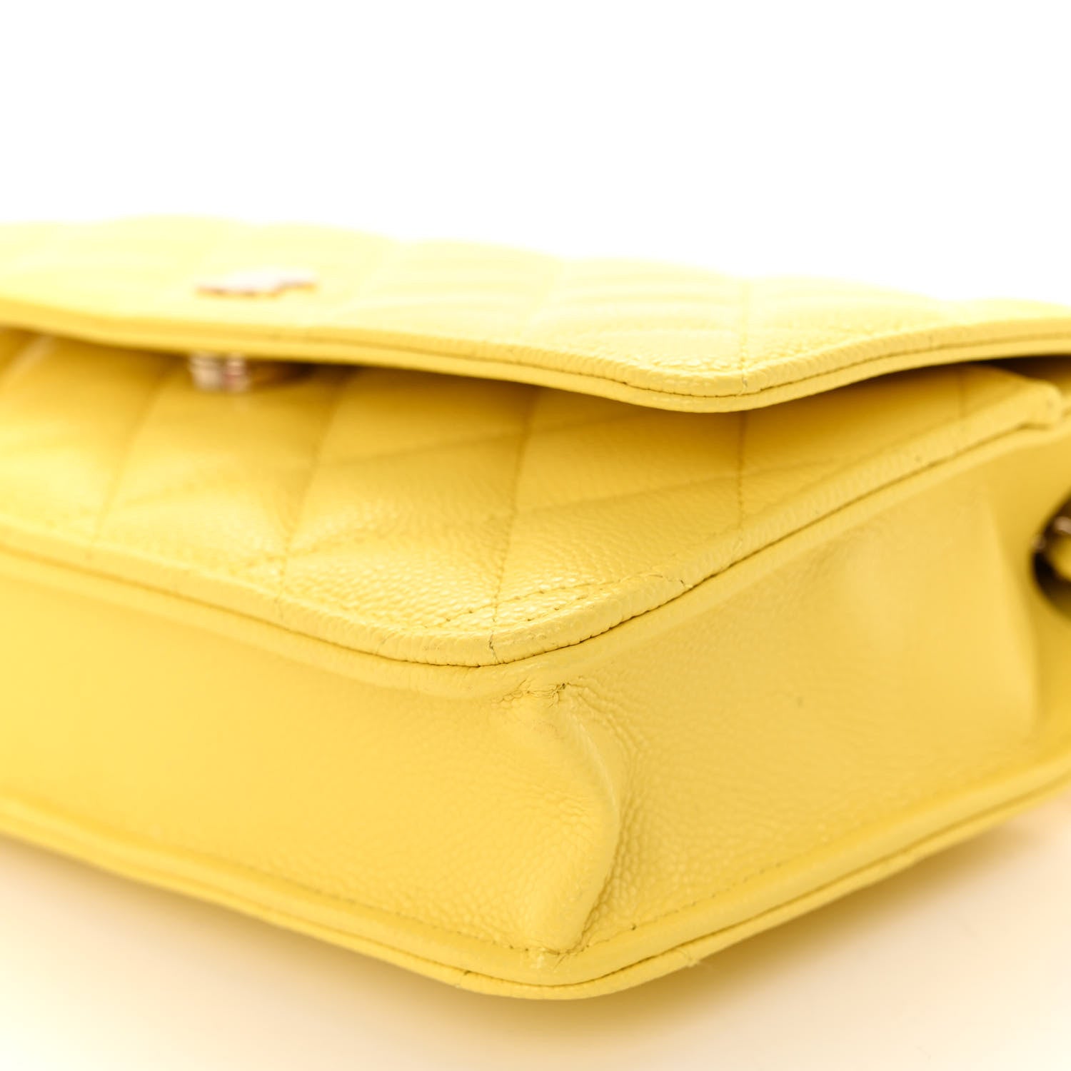 Chanel Caviar Quilted Wallet on Chain WOC Yellow 11 of 11