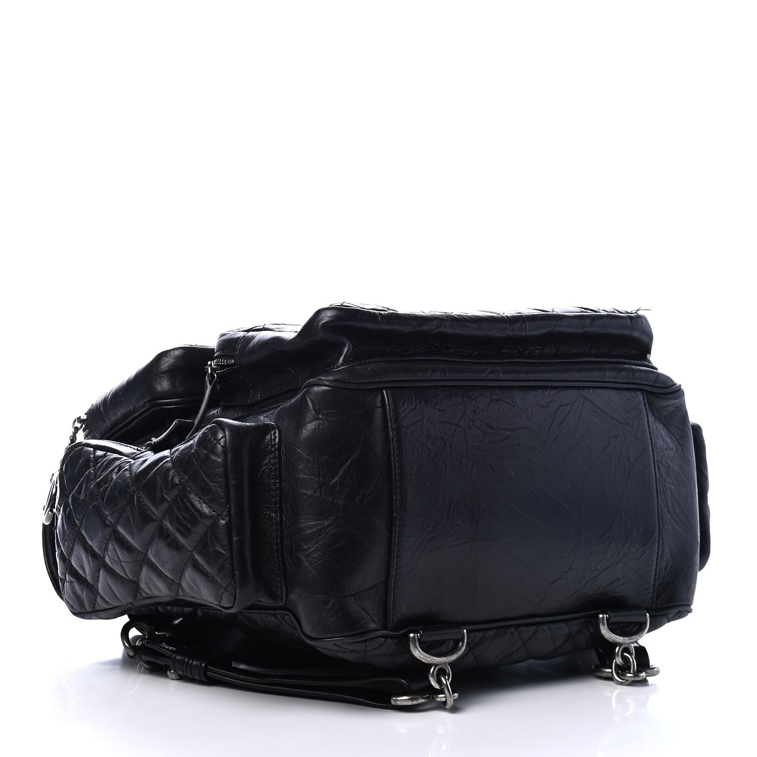 Chanel Aged Calfskin Quilted Large Casual Rock Backpack Black 3 of 5