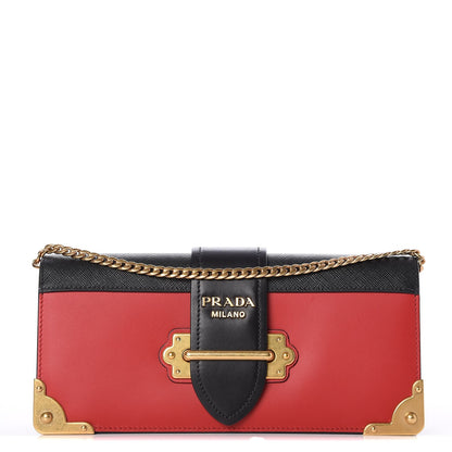 Prada City Calf Saffiano Cahier Pochette Fuoco Black 1 of 6