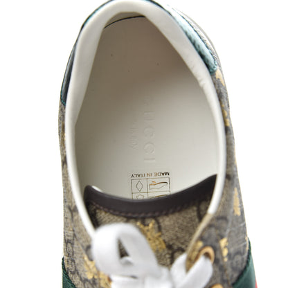 Gucci GG Supreme Monogram Bees Ayers Web Womens Ace Sneakers 37 Beige Oro Green Red 6 of 9