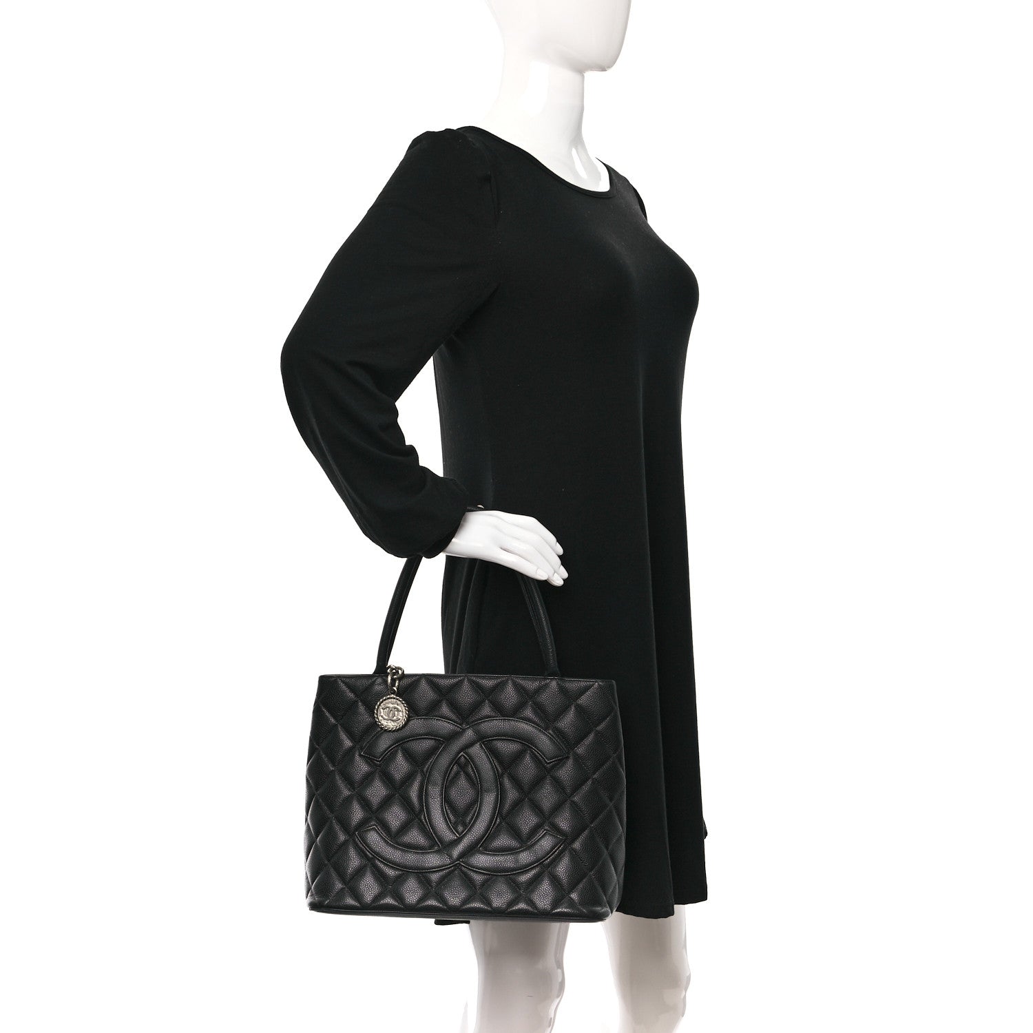 Chanel Caviar Quilted Medallion Tote Black 2 of 11