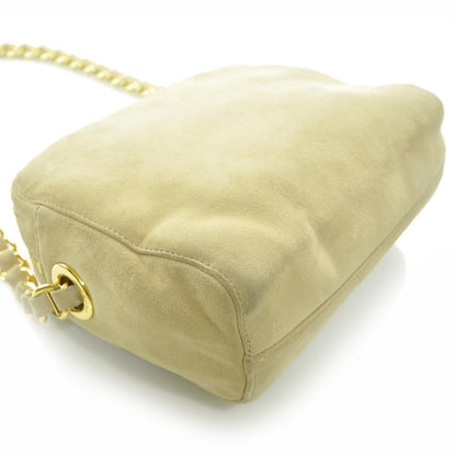 Prada Suede Scamosciato Shoulder Bag Beige 6 of 10