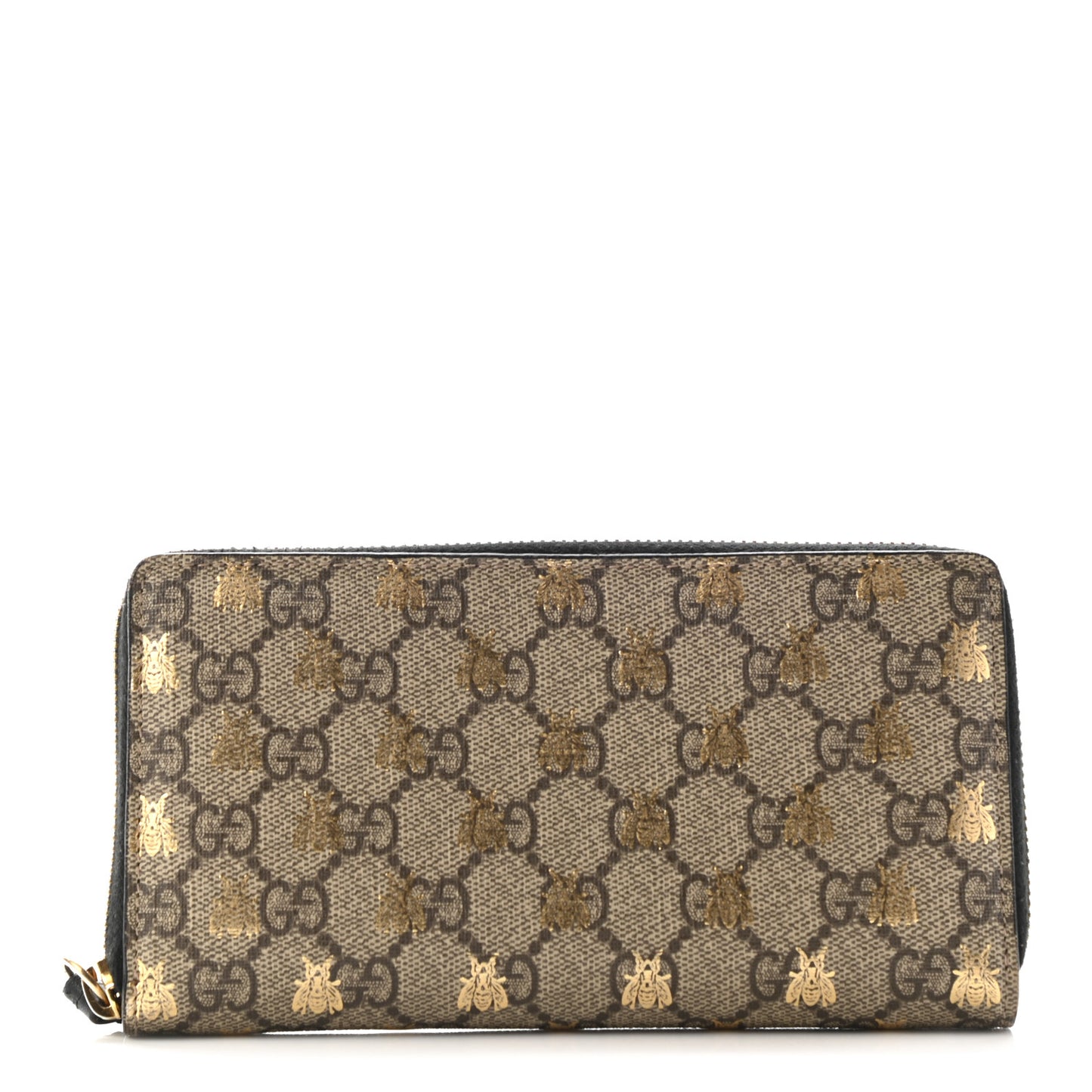 GG Supreme Monogram Bees Zip Around Wallet