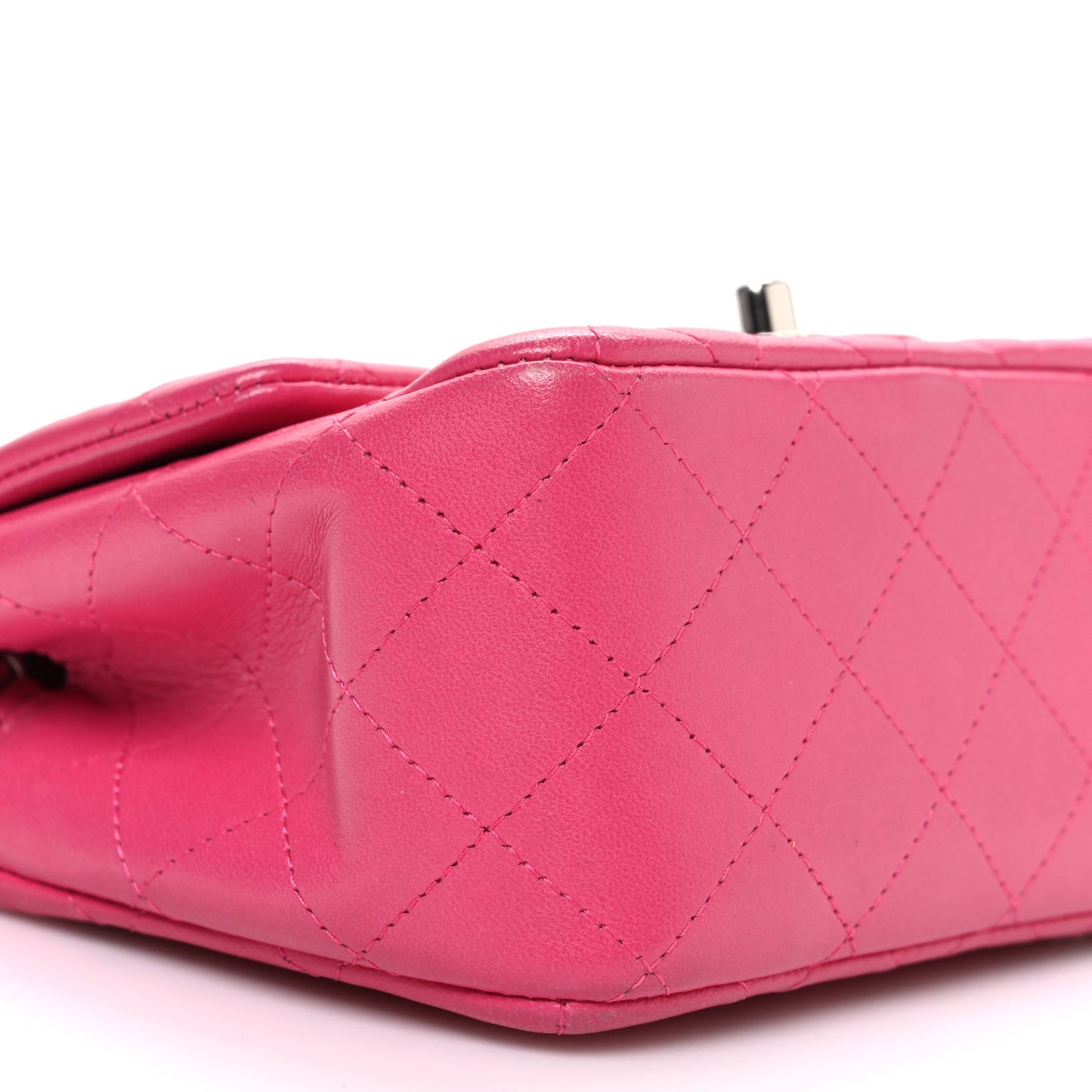 Lambskin Quilted Mini Square Flap Dark Pink