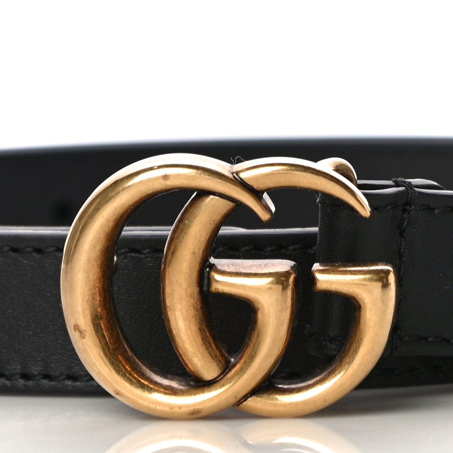 Gucci Calfskin Double G 20mm Belt 80 32 Black 3 of 8