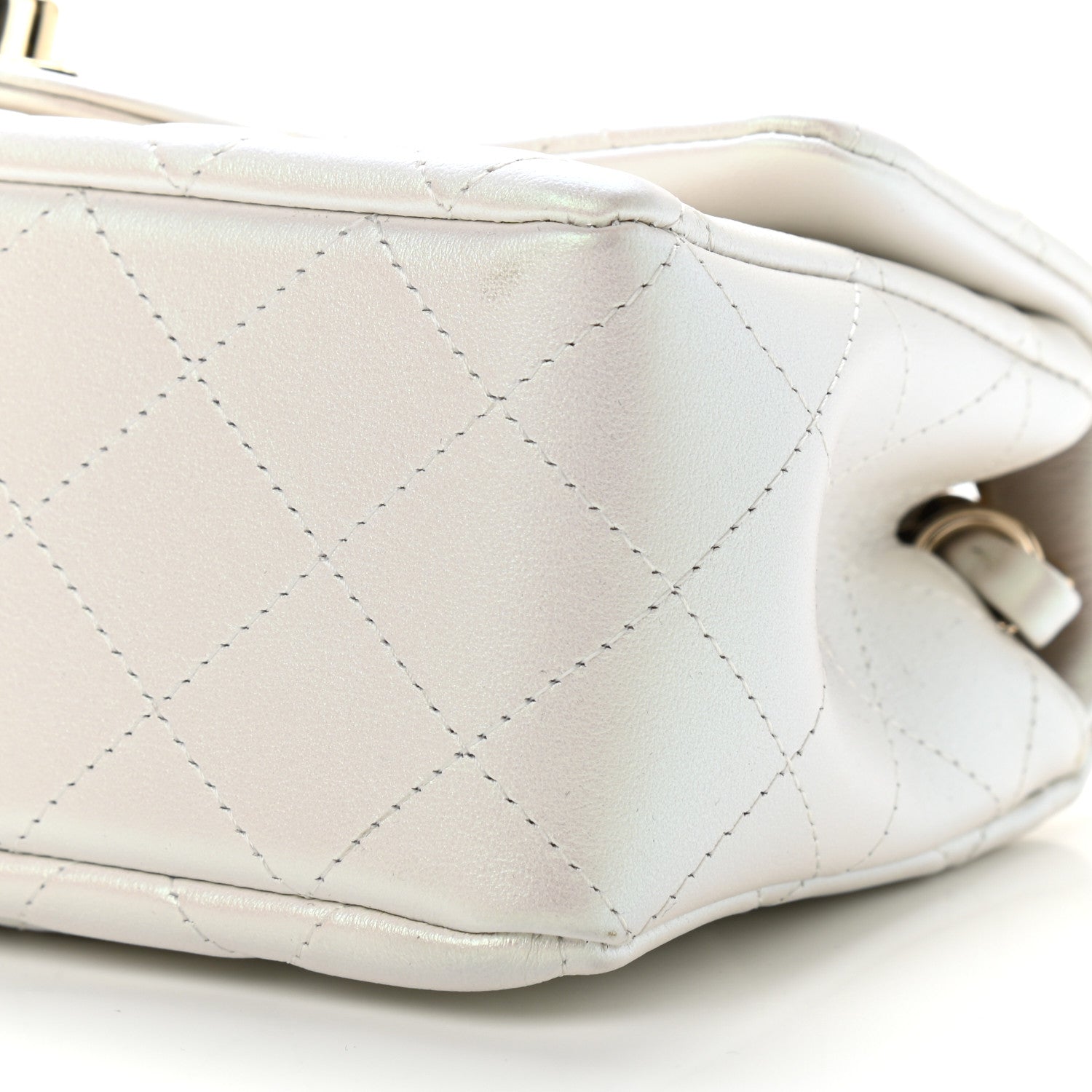Chanel Iridescent Calfskin Quilted Mini Rectangular Flap White 9 of 10