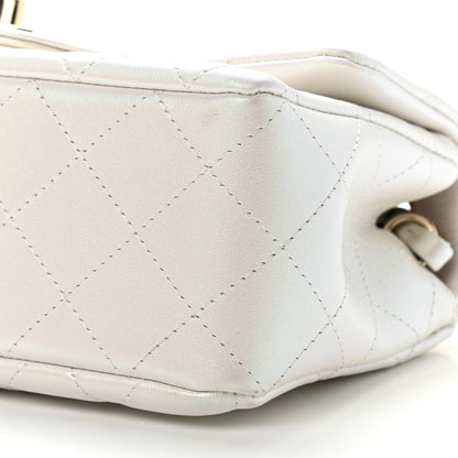 Chanel Iridescent Calfskin Quilted Mini Rectangular Flap White 9 of 10