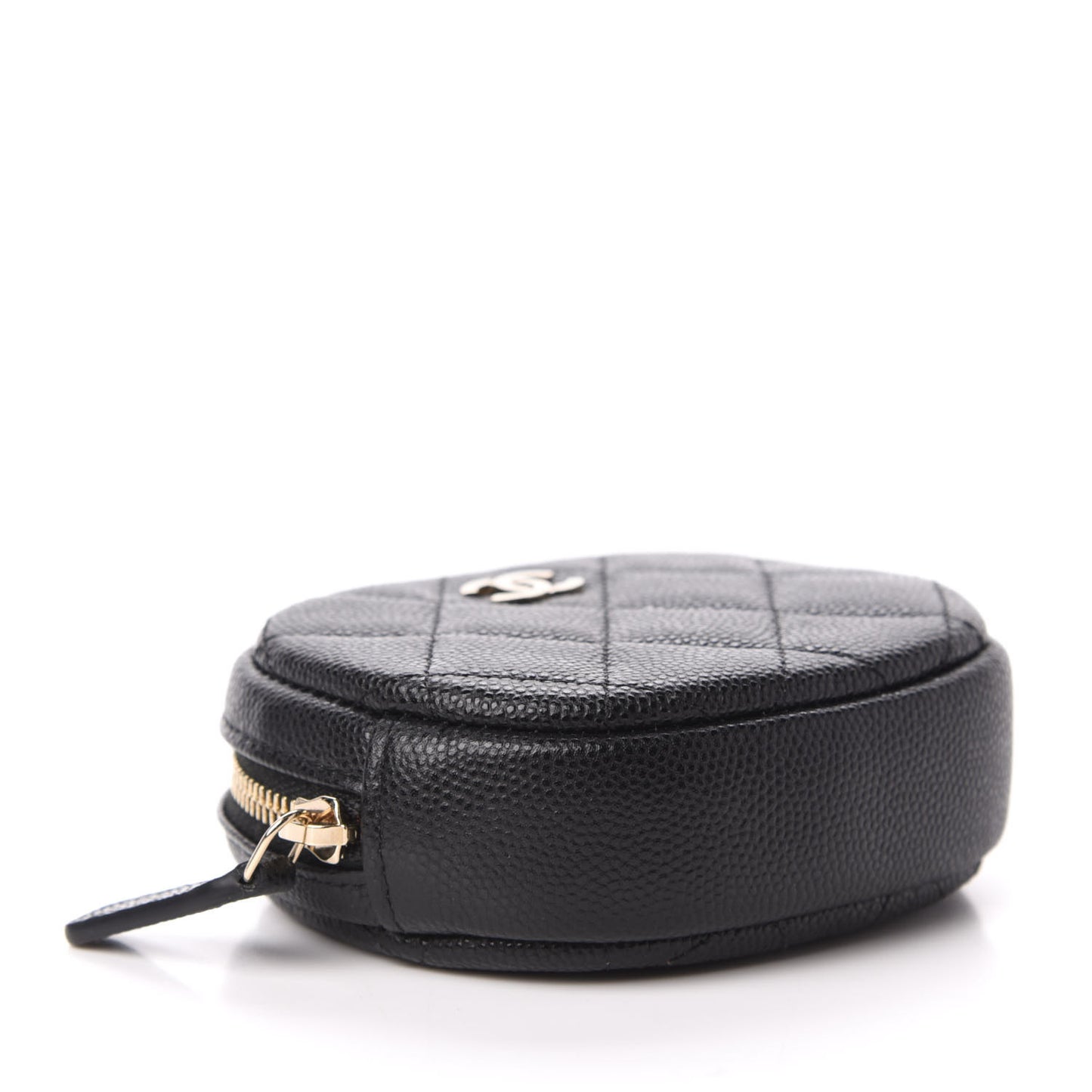 Caviar Quilted Zip Around Classic Coin Purse Black