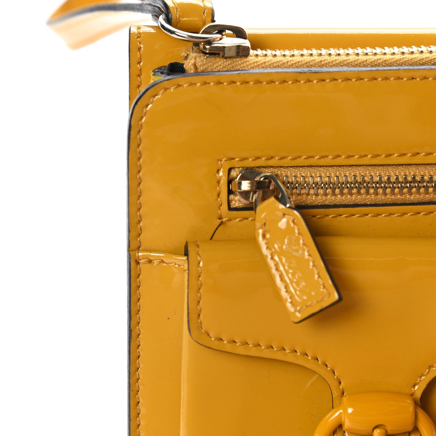 Gucci Patent Studded Wristlet Yellow 12 of 16