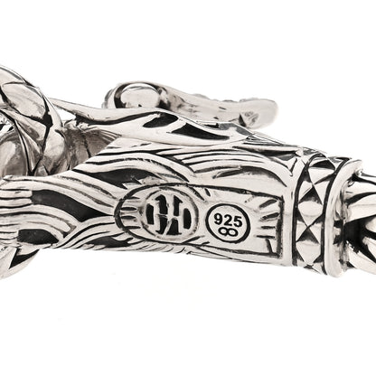 John Hardy Sterling Silver White Topaz Naga Dragon Head Bracelet 3 of 4