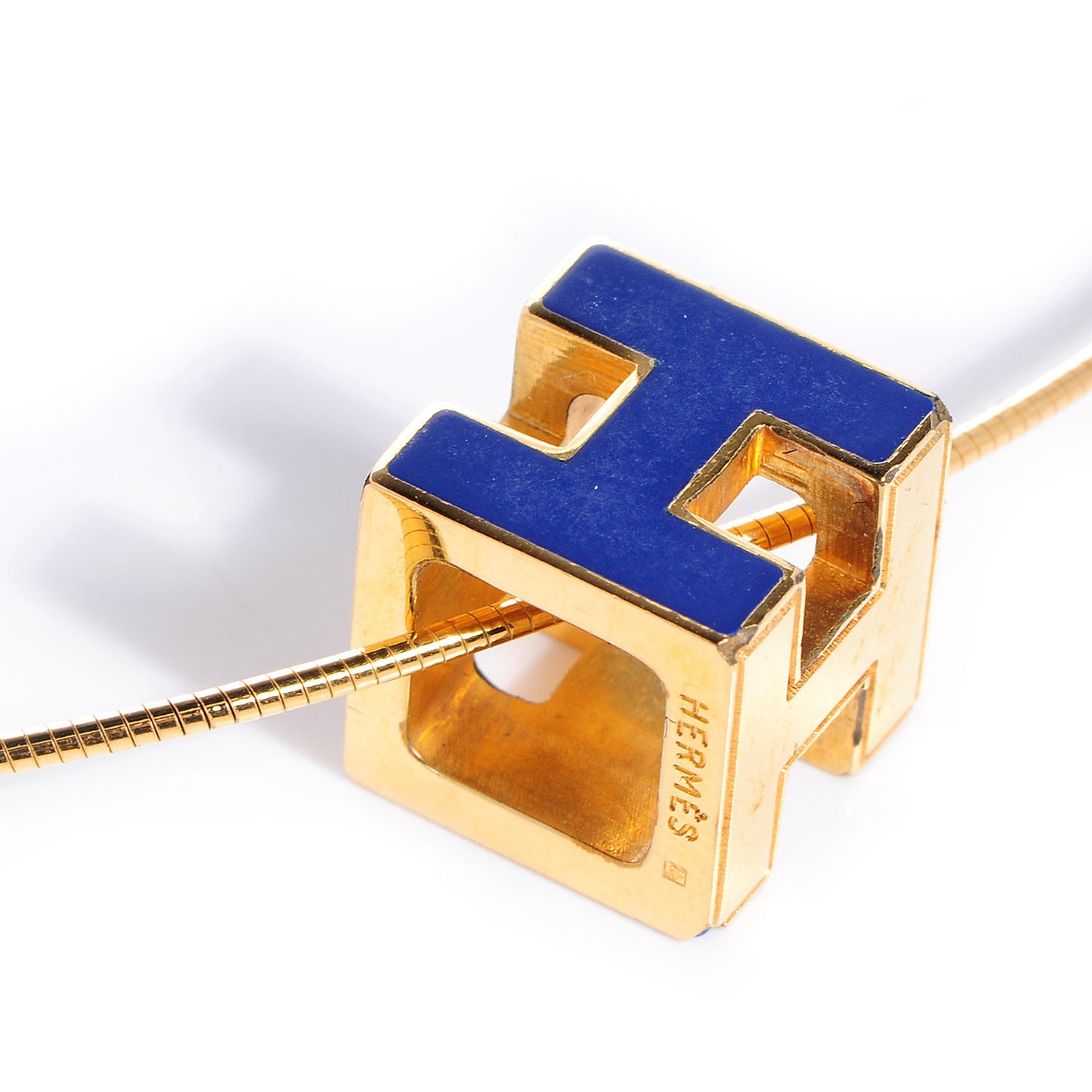 Enamel Cage d'H Necklace Royal Bleu
