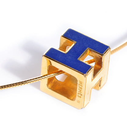 Hermes Enamel Cage d'H Necklace Royal Bleu 5 of 6