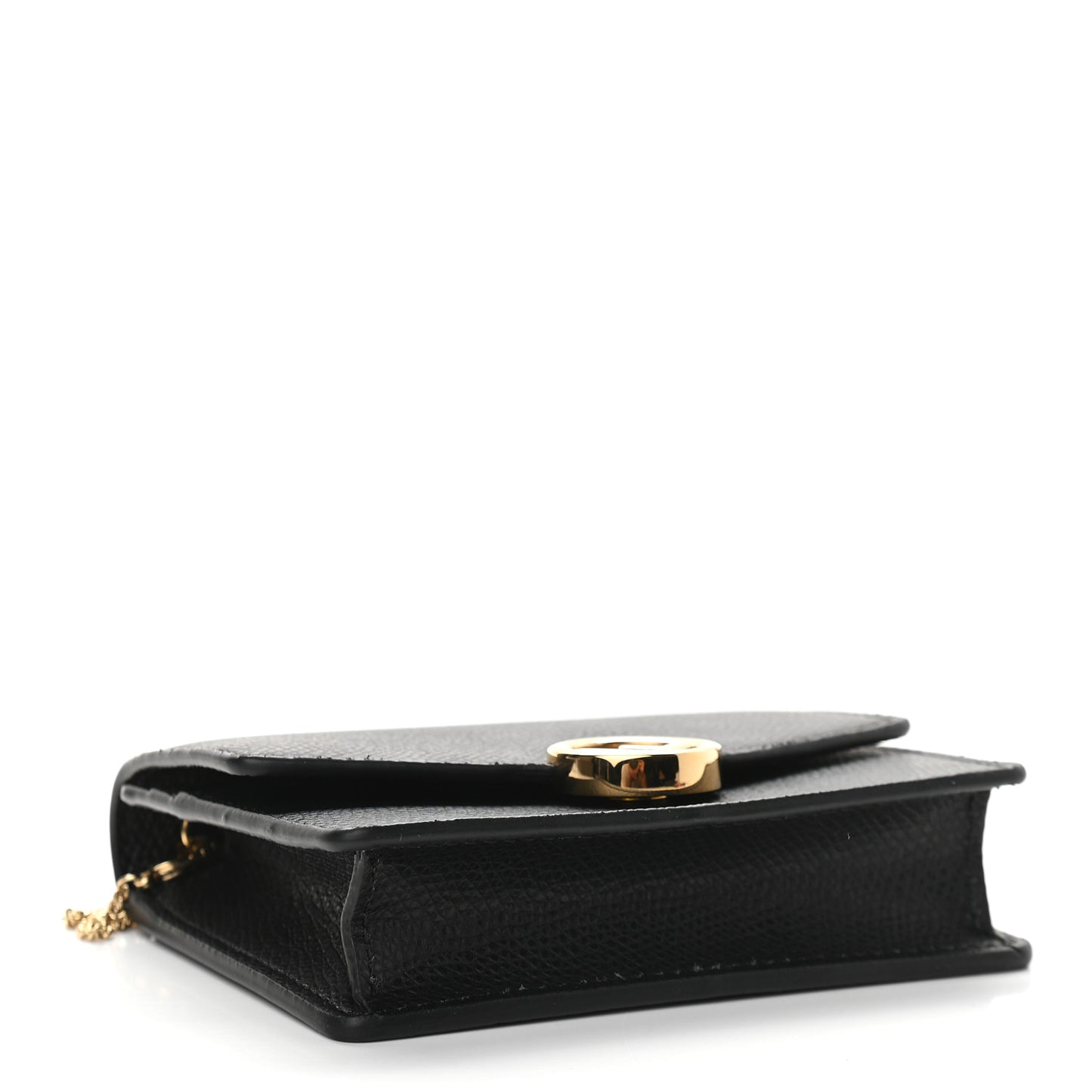 Vitello Cruise F is Fendi Geometric Flap Wallet on Chain Black