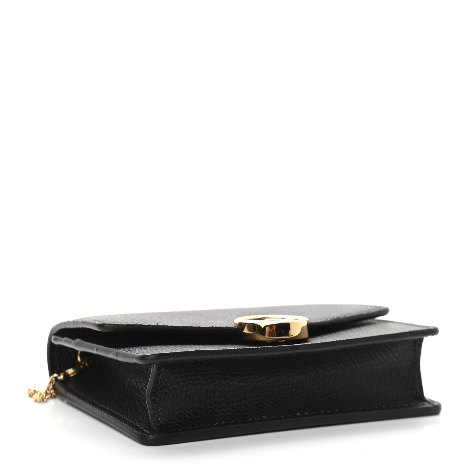 Fendi Vitello Cruise F is Fendi Geometric Flap Wallet on Chain Black 4 of 9