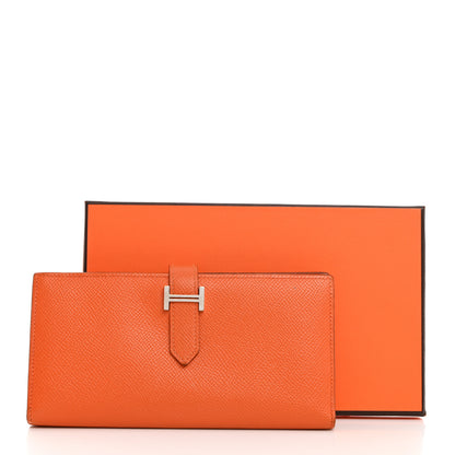 Hermes Epsom Bearn Gusset Wallet Orange 10 of 10