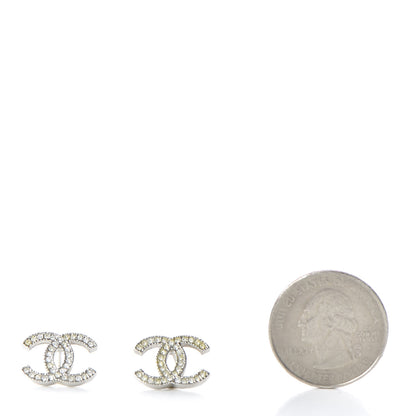Chanel Crystal CC Earrings Silver 2 of 5