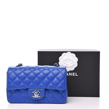 Chanel Lambskin Quilted Mini Rectangular Flap Royal Blue 12 of 12