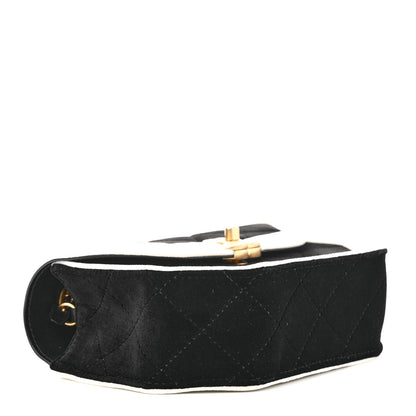 Chanel Velvet Quilted Mini Place Vendome Flap Black White 4 of 10
