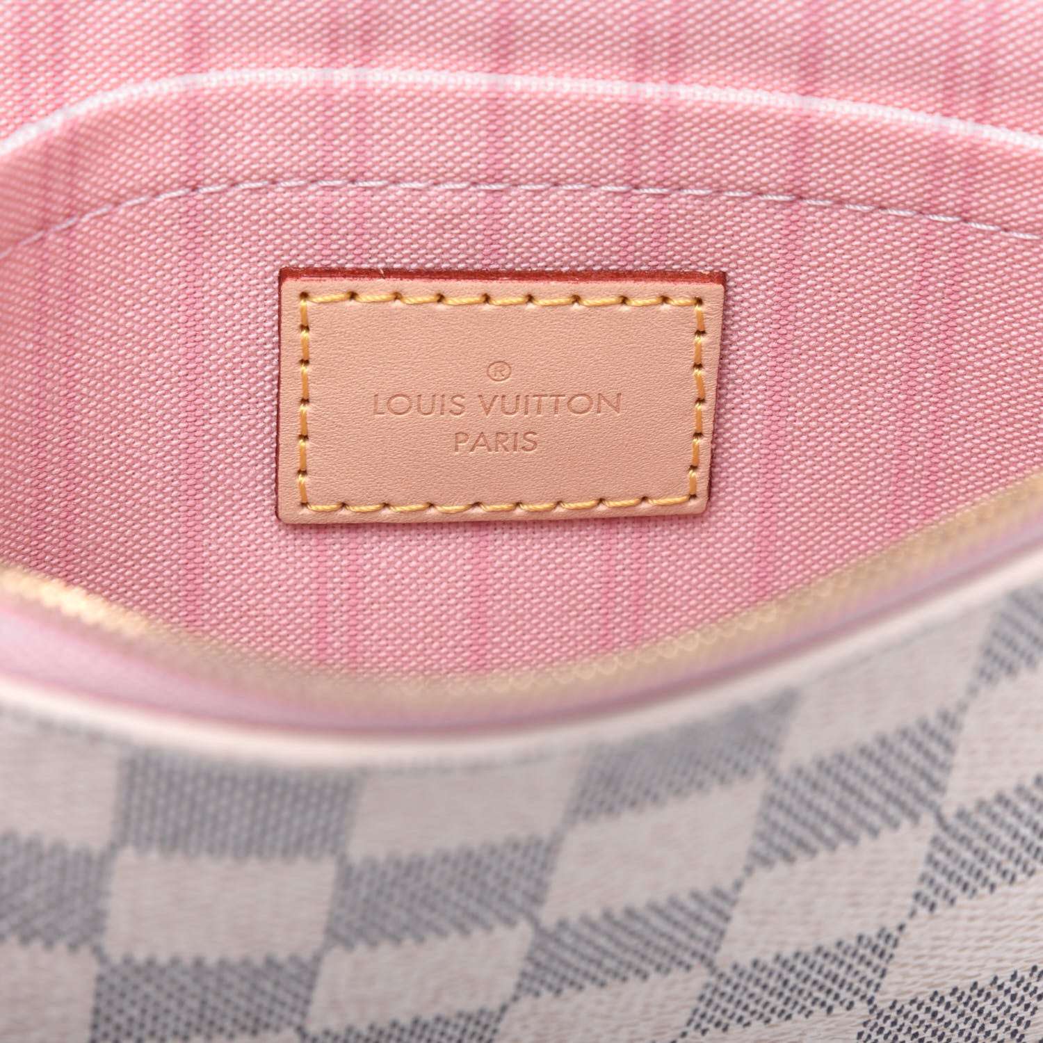 Louis Vuitton Damier Azur Neverfull MM GM Pochette Rose Ballerine 6 of 14