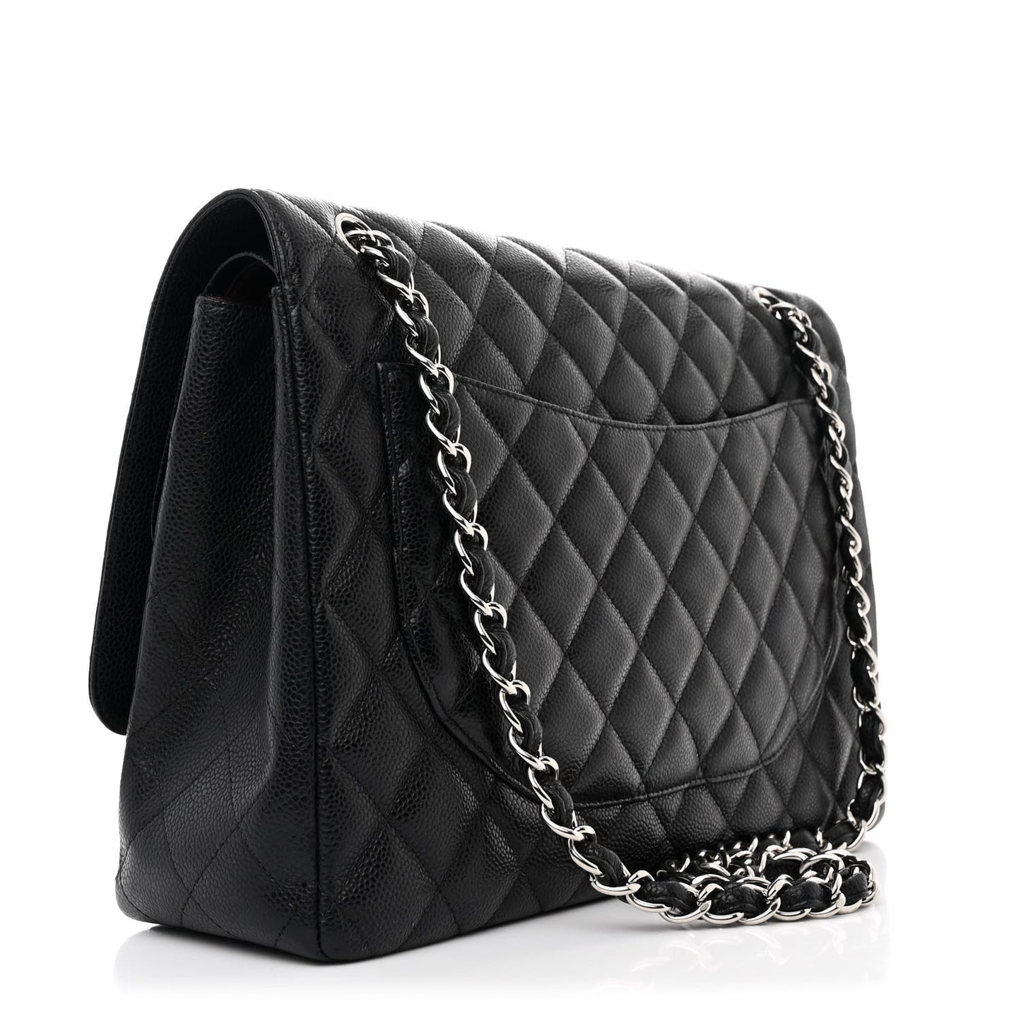Caviar Quilted Maxi Double Flap Black