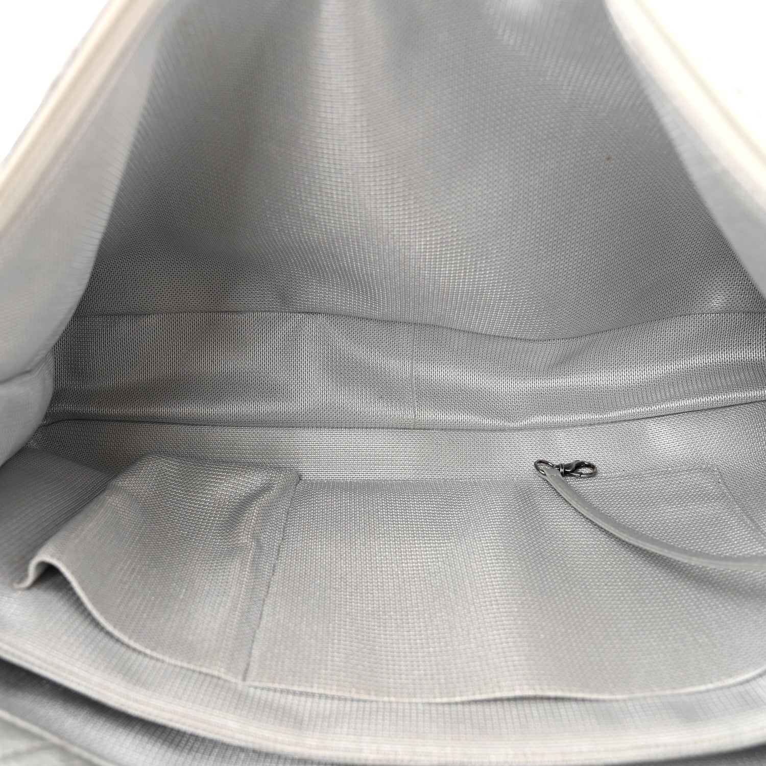Chanel Metallic Calfskin Quilted XXL Travel Flap Bag Silver 5 of 10