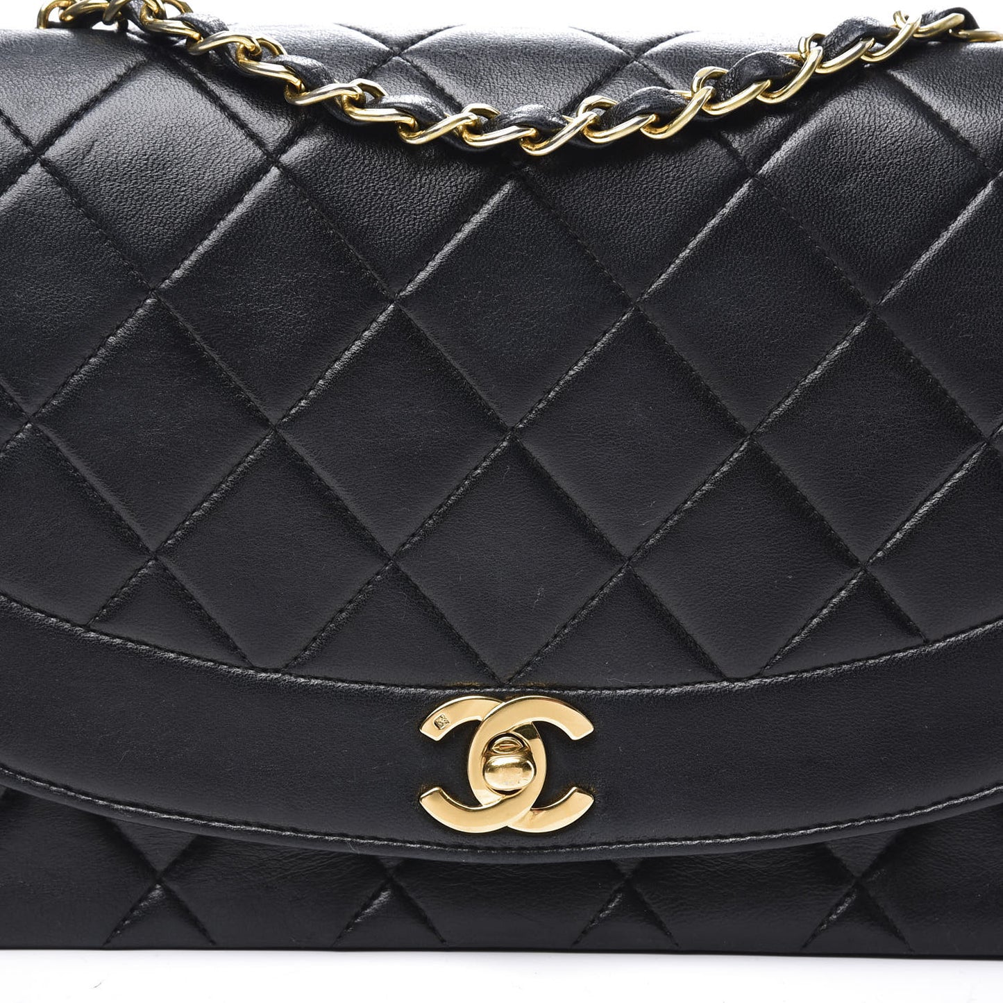 Lambskin Quilted Medium Single Flap Black
