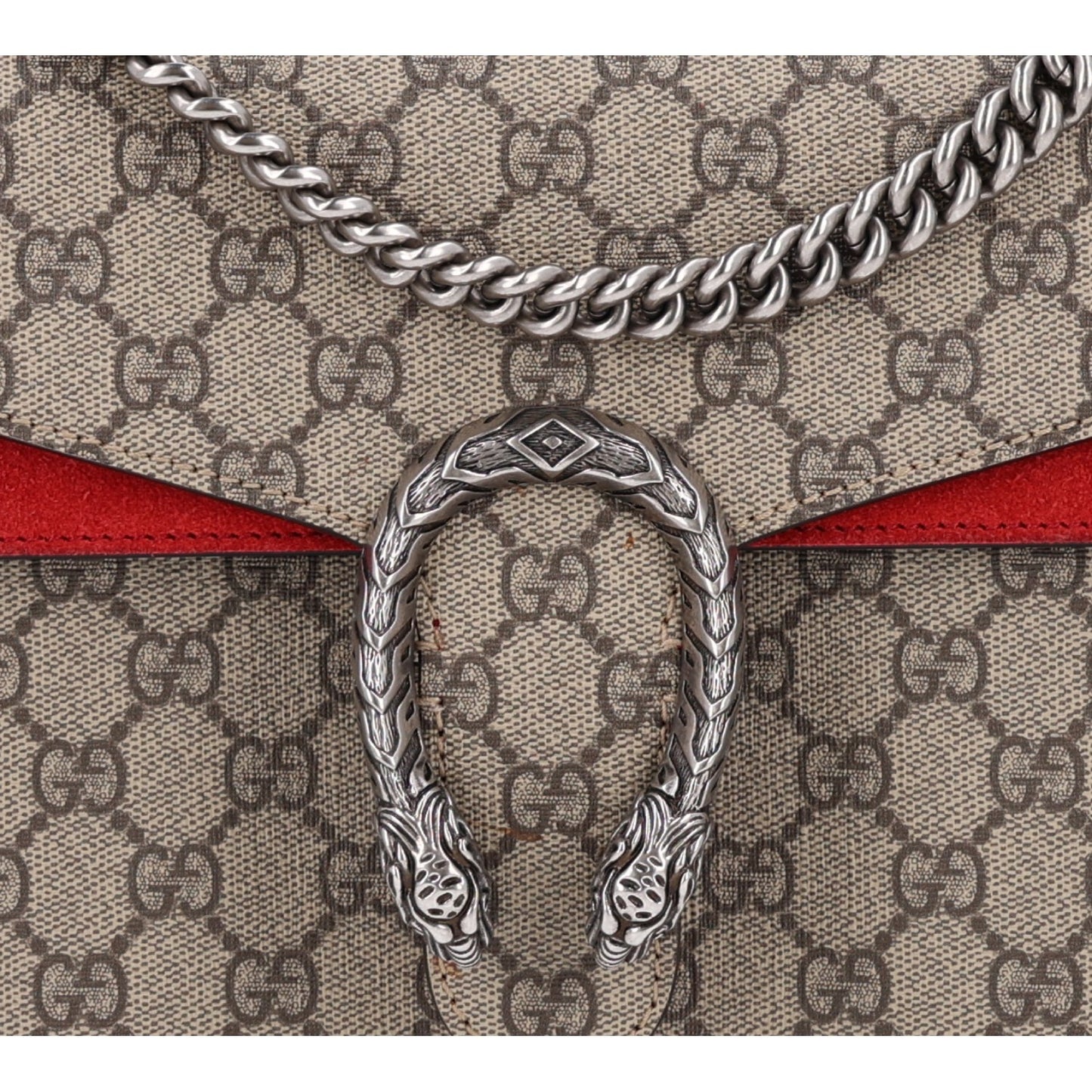 GG Supreme Monogram Small Dionysus Shoulder Bag Red